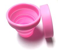 Collapsible Silicone Foldable Sterilizing Cup (pink) for Feminine Softcups Menstrual Cups Storing and Cleaning Your Heavy Diva Cup Foldable Travel Cup for Outdoors Camping and Hiking-Eco Friendly
