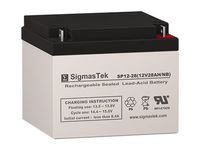 SigmasTek SP12-28 NB - 12V 26AH NB SLA Battery - Replaces: Power Sonic PS-12280, Panasonic LC-XC1228AP, LC-X1228AP, LC-X1228P, LCL12V24P, LCL12V20P, Yuasa NPX-100R, NPX-100B, NP26-12R, NP26-12B