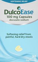 Dulcoease 100mg Capsules, 30 Count , for Hard Stool Softener