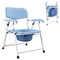 Foldable Commode Chair Adjustable Height Sturdy Aluminum Alloy Adjustable Backrest for Elderly Pregnant Women