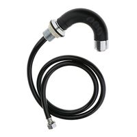 Toygogo Pro Salon Equipment Shampoo Bowl Unit Plastic Sprayer Hose with Elbow Head - Black