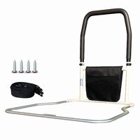 Nurth Bedside Handrail Portable Assisting get up Anti-Fall Secure Bed Rail No Punch Bed guardrail Prevention Aid with Seat Belt and Storage Pouch Bag for Seniors Home Hospital Bedroom Safety (B)