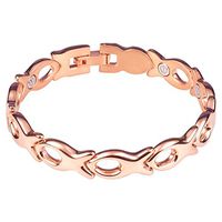 Divoti Christian Fish PVD Rose Gold 316L Magnetic Bracelet for Women-7.0"