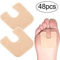 48 Pieces U-shaped Felt Callus Pads Callus Cushions Toe Pads Self Adhesive Corn Pads for Protecting Foot (Skin Color)