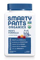 Daily Organic Gummy Men's Multivitamin: Probiotic, Vitamin C, D3 & Zinc for Immunity, Biotin, Omega 3 Fish Oil, Selenium, B6, Methyl B12 for Energy by SmartyPants 120 Count (30 Day Supply)
