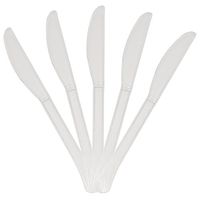 JAM PAPER Premium Utensils Party Pack - Plastic Knives - Clear - 48 Disposable Knives/Pack