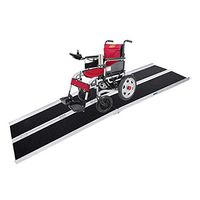 FindUbeauty Four-Section Non-Skid Folding Lightweight Aluminum Alloy Wheelchair Scooter Mobility Ramps for Elderly, Disabled, Bicycle Pedals (8FT)
