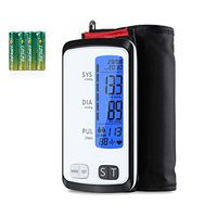 Blood Pressure Monitor Cuff Upper Arm. ALPHAGOMED BP Monitor Integration Large LCD Back-lit Display, 2 Users 180 Sets Memory