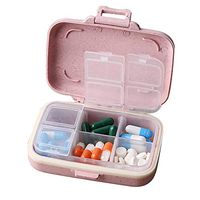super1798 Pill Organizer, 3/6 Slots Moisture-Proof Pill Box Storage Case Travel Organizer Pink 6 Compartments