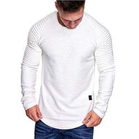 Shirt for Men Long Sleeve Thermal, Strappy Cold Shoulder Tops Casual Tees Loose Basic T Shirts White