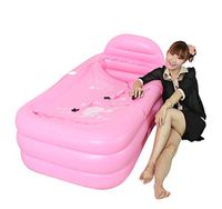 ZMM® Inflatable Bathtub, Thicken Large Inflatable Bathtub Fold Bathtub Bathtub Bathtub Adult Bathtub Swimming Pool Bath Barrel Bathtub Bathing Bucket Bathing Pool Pink