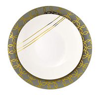 Trendables 40 - Pack Combo Premium Disposable Plastic Plates, Food Grade Elegant Plastic Dinner Plates - Design Includes: 20 x 10.25" Dinner Plates & 20 x 8" Salad/Desset Plates (Motif)