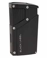 Czar Quad Flame Cigar and Cigarette Lighter in an Attractive Gift Box Anodized Black Matte by Black Label