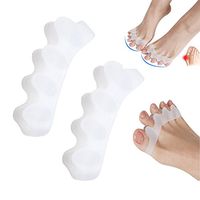 Easyinsmile Comfortable and Breathable Toe Separator Orthotics Stretchers Align Correct Overlapping Toes (White)