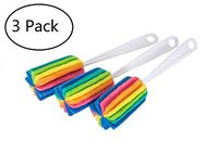 Long Handle Sponge Bottle Coffe Tea Glass Cup Mug Brush，Set of 3，Colorful