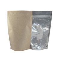 Half Ounce Barrier Bags #6 Kraft Mylar 14g 1/2 oz Rx Pill Clear Front Resealable Foil Pouches 5" x 8.25" x 2.5" (100 Count)