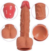 8 Inch Realistic Dildo Silicone Big Glans Penis Dong with Suction Cup for Women Masturbation Sex Toy