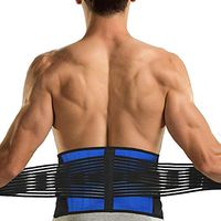 FITTOO Back Brace with Double Banded Mesh Compression Pull Straps, Adjustable & Breathable Back Lumbar Support Belt Protector for Lower Back Pain, Gym, Posture,Weight Lifting, Work,Injury Prevent-XXL