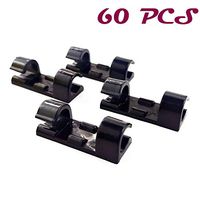 Agreatca 60 PCS Black Cable Clips,Wire Holder Cord Management,Organize Cords,Self-Adhesive Cable Clips,Wire Holder Cord Organizer