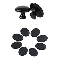 Windfulogo Mushroom Massage Stones Set and Small Massage Stones Natural Lava B Mushroom Massage Stones Set and Small Massage Stones Natural Lava Basalt Heated Warmer Stone for Spa Massage Black 10 Pcs