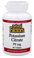 Natural Factors - Potassium Citrate 99mg, Supports Healthy Muscles, Nerves & Heart, 90 Tablets