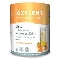 Oxylent 5-in-1 Multivitamin Supplement Drink - Sugar-Free & Effervescent for Easy Absorption of Vitamins, Minerals, Electrolytes, Antioxidants, Sparkling Mandarin Flavor, 6.9 Ounce