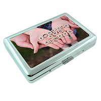 Forever Always Em1 Hip Silver Cigarette Case Id Holder Metal Wallet 4" X 2.75" RFID Protection