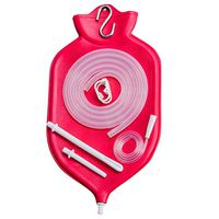 The Large HealthAndYoga(TM) Enema Bag - 4 Quart for Deep Enemas - Open Fountain Top for Easy Cleaning and Hygiene - No Leaky Adapters or Bottle Converters, Hangs Upright - Pink