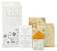 ENEY Premium Organic Beeswax Food Wrap | Jungle Print | Reusable Food Wrap | Plastic Alternative | Extra Large Set | 1 Large, 1 Medium, 1 Small and 1 Original ENEY Wax Replenisher
