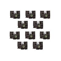 Prestige Cartridge 10 x TZ-SM961 36 mm x 8 m Label Tape for Brother P-Touch Printing Machine - Black on Strong Matt Silver (Pack of 10)
