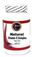 Natural Vitamin E Complex (Non-Oily) 400 IU 100 Capsules # BioPower Nutrition