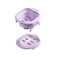 Foldable Footbath Plain Foaming Massage Bucket Plastic Foot Bath Basin Large Heightening Footbath Fording Barrel Reduce Pressure 1pc