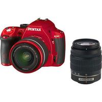 Pentax K50 16MP 2 Lens Kit Bundle Red K502LENSREDBUN