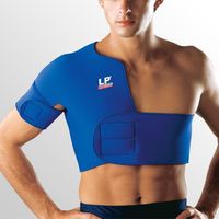LP Shoulder Support - for Protection, Support & Therapeutic Warmth (Unisex; Tan), Right, Medium