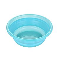 AI® Foot Tub Round Fold Thick Washbasin Household Plastic Tub Wash Basin Bathroom Footbath Portable Travel Can Carry Large Medium and Small (Color : Blue, Size : S)