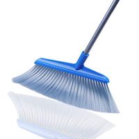 LCAIHUA Broom Long Handle Broom Soft Single Broom Detachable Durable Plastic Household Non-stick Hair (Color : Blue, Size : 96X30CM)