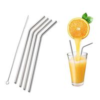 OMG_Shop 4pcs 10.2 Inch Bent Reusable Stainless Steel Drinking Straws Metal For 20 Oz Tumbler