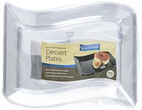 Fineline Settings 10-Piece Wavetrends Rectangular-Wave China-Like Plate, 5.5 by 7.5-Inch, Clear