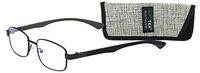 Select-A-Vision Optitek Round Blue Light Reading Glasses, Black, 2.00