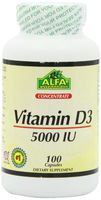 Alfa Vitamins Vitamin D Capsules 5000 IU, 100 Count