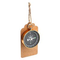 Yalulu 10 Sets Kraft Paper Gift Tags Hanging Tag with Compass Hemp Rope for Wedding Party Favors