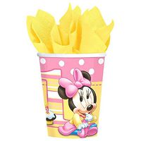 Disney Minnie 1st Birthday Cups, 9 oz.