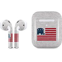 Skinit Decal Audio Skin for Apple AirPods with Wireless Charging Case - Officially Licensed Skinit Originally Designed Republican American Flag Design