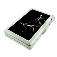 Skeleton Dog Walk Em1 Hip Silver Cigarette Case With Built In Lighter 4.75" X 2.75" Id Holder Metal Wallet RFID Protection