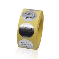 Thank You Sticker silver1", Circle Shape Thank You Stickers Adhesive Label for Envelope, Packages, Gifts, Wedding, 500 pcs Thank You Stickers