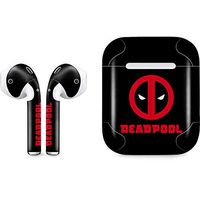 Skinit Decal Audio Skin for Apple AirPods with Lightning Charging Case - Officially Licensed Marvel/Disney Deadpool Design