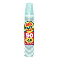 Bulk Plastic Cups | 50ct (16oz, Robin's Egg Blue)