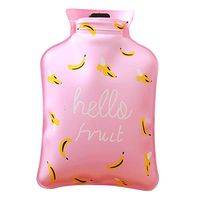 Hacoly Classic Rubber Mini Hot Water Bottle Pocket Hot Water Bag for Pain Relief,Hot and Cold Therapy Cold Feet Syndrome Menstrual Cramps Cold Winter Bed Warming -Banana