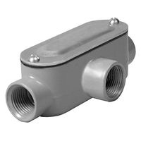 TayMac RLT150 Threaded T Type Conduit Body, Die Cast Aluminum, Stamped Steel Cover, 1 2-Inch
