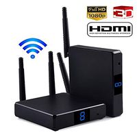 1080P HD Wireless HDMI Video Audio Transmitter Receiver with Loop-Out IR Pass-Back, 2.4G/5G, H.265, IR Extender up to 200M,AV Transmitter and Receiver,for Projector Office Monitor Home